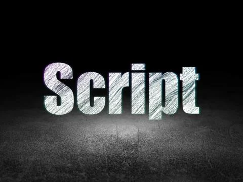 Programming concept: Script in grunge dark room Illustration
