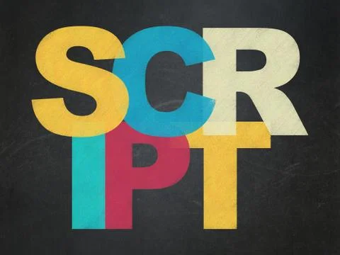 Programming concept: Script on School board background 스톡 일러스트