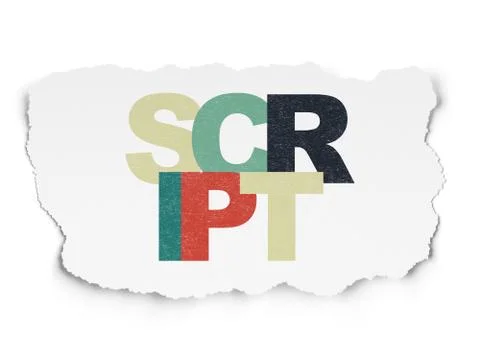 Programming concept: Script on Torn Paper background Stockillustratie