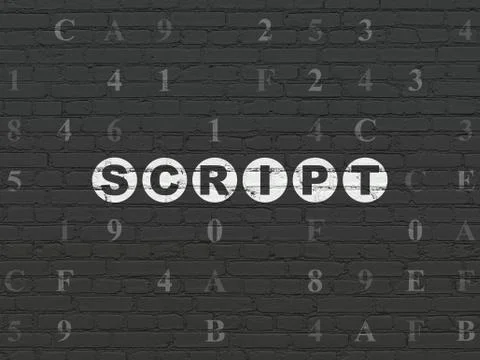 Programming concept: Script on wall background 스톡 일러스트