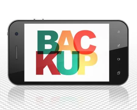 Programming concept: Smartphone with Backup on  display Illustrazione stock