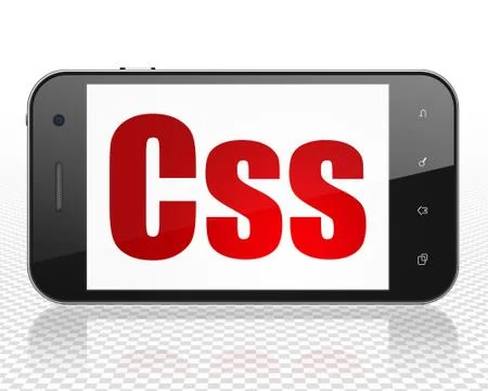 Programming concept: Smartphone with Css on display Stock-Illustration