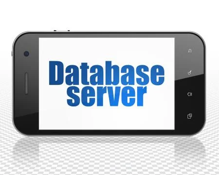 Programming concept: Smartphone with Database Server on display Stock Illustration