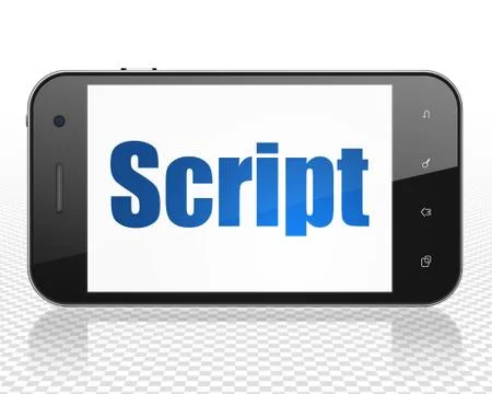Programming concept: Smartphone with Script on display Illustrazione stock