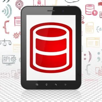 Programming concept: Tablet Computer with Database on display Illustrazione stock