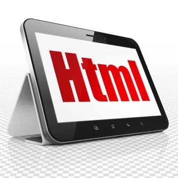 Programming concept: Tablet Computer with Html on display Stock Illustration