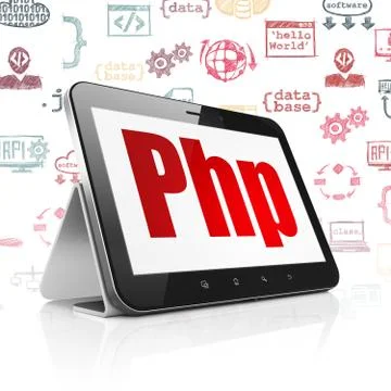 Programming concept: Tablet Computer with Php on display Stock Illustration