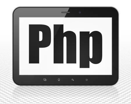Programming concept: Tablet Pc Computer with Php on display Stock Illustration