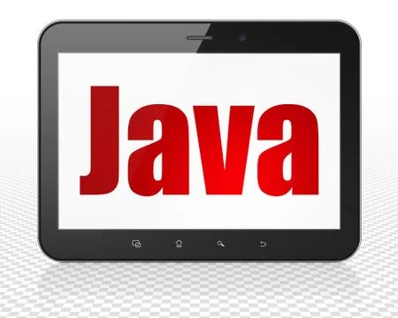 Programming concept: Tablet Pc Computer with Java on display Stock Illustration