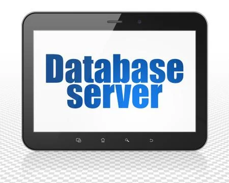 Programming concept: Tablet Pc Computer with Database Server on display Stock Illustration