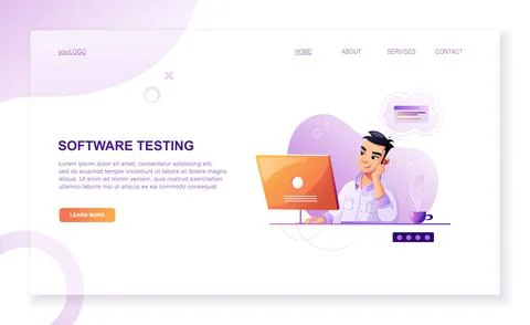 Programming concept, web engineer at work, vector images. Developer programmi Stock Illustration