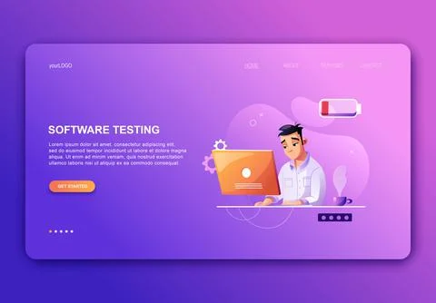 Programming concept, web engineer at work, vector illustration. Developer pro イラスト素材