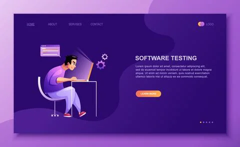 Programming concept, web engineer at work, vector images. Developer programmi Stock Illustration