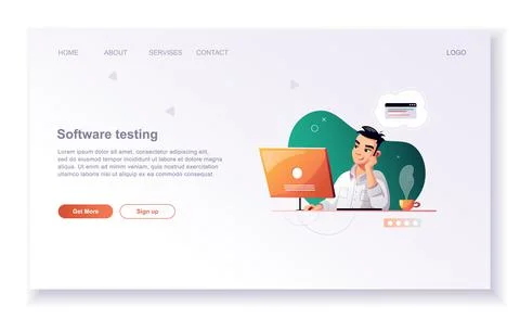 Programming concept, web engineer at work, vector images. Developer programmi Stock Illustration