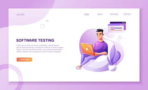 Programming concept, web engineer at work, vector images. Developer programmi 스톡 일러스트