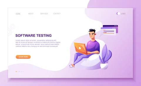 Programming concept, web engineer at work, vector images. Developer programmi イラスト素材