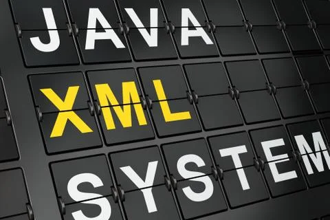 Programming concept: Xml on airport board background 스톡 일러스트