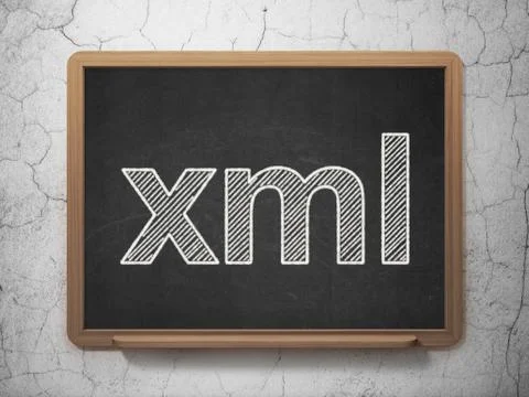 Programming concept: Xml on chalkboard background イラスト素材