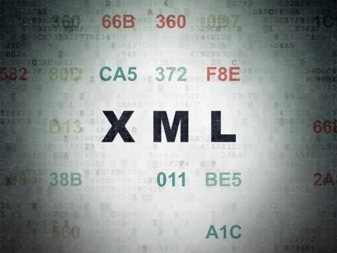 Programming concept: Xml on Digital Data Paper background Stock Illustration