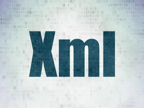 Programming concept: Xml on Digital Data Paper background 库存插图