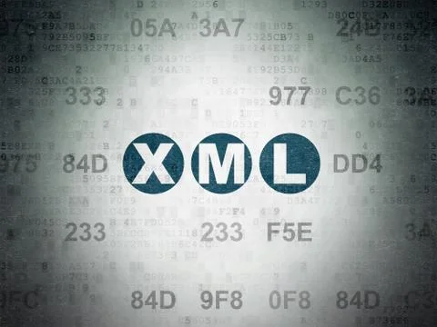 Programming concept: Xml on Digital Paper background 库存插图
