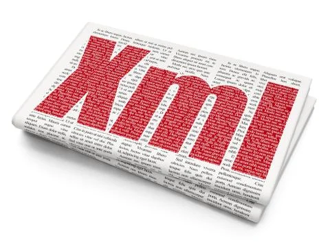 Programming concept: Xml on Newspaper background Stock-Illustration