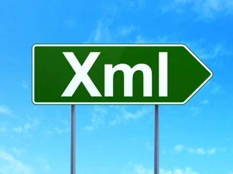 Programming concept: Xml on road sign background Stockillustratie