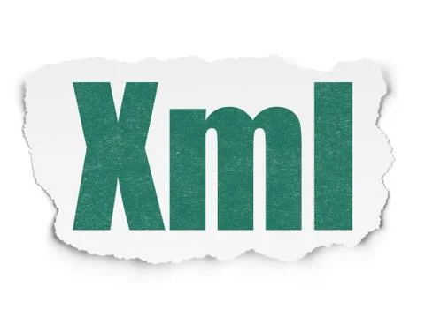 Programming concept: Xml on Torn Paper background Stock-Illustration