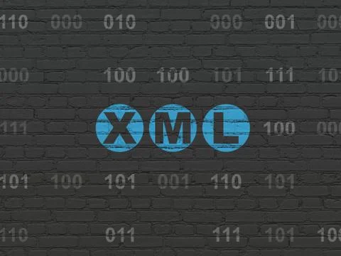 Programming concept: Xml on wall background Stockillustratie