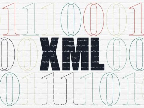 Programming concept: Xml on wall background Stockillustratie