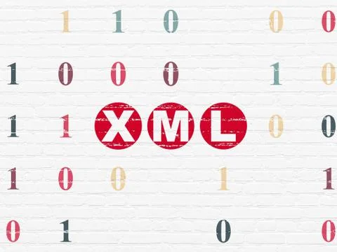 Programming concept: Xml on wall background イラスト素材