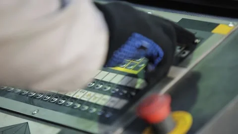 Programming of the control panel at the factory Stock Footage 158201585