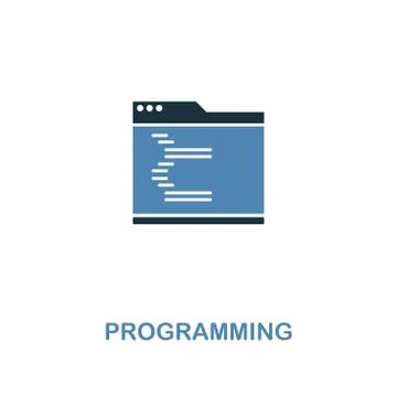 Programming creative icon in two colors. Premium style design from web develo Stock Illustration