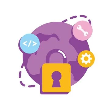 Programming cybersecurity software Stock Illustration