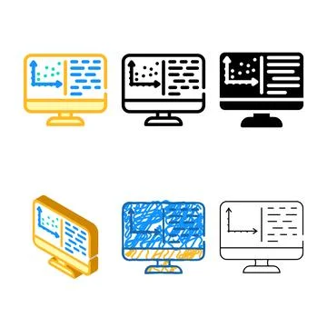 Programming data science color icon vector clean Illustrazione stock