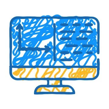 Programming data science icon doodle illustration Illustrazione stock