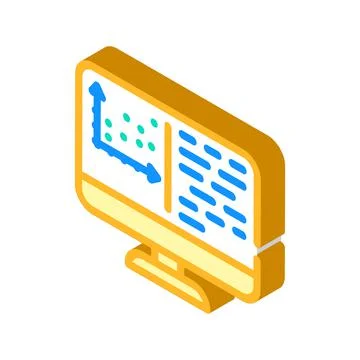 Programming data science isometric icon vector illustration Stock Illustration