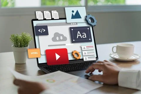 Programming Design Website Homepage Ideas e-learning, online education Web .. Stock Photos