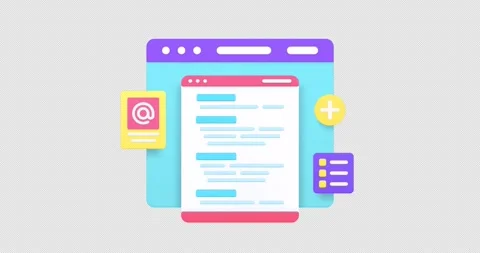 Programming developing software browser 3d icon animation with alpha channel Stock Footage 297848321