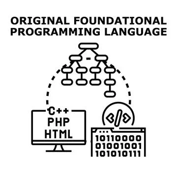 Programming development creating software and digital languages Stock Illustration