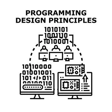 Programming development principles creating efficient software solutions Stock Illustration