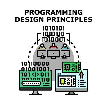 Programming development principles creating efficient software solutions Stock Illustration