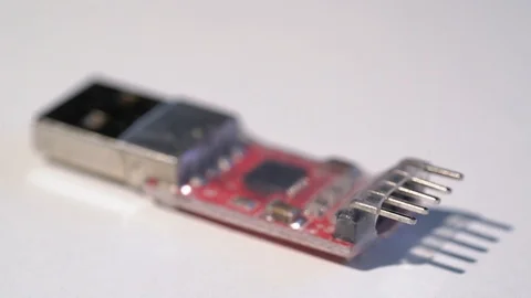 Programming device for microcontroller microprocessor with usb for arduino Vídeo Stock 129716752