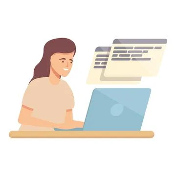 Programming education icon cartoon vector. Computer technology Illustrazione stock