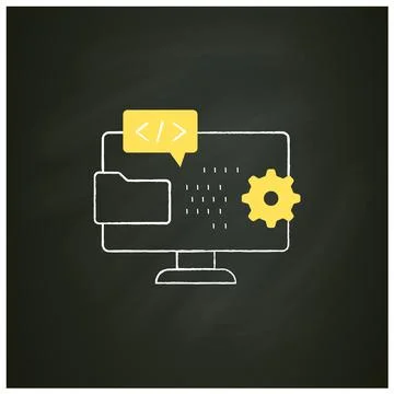 Programming environment chalk icon Stockillustratie