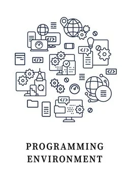 Programming environment circle posters イラスト素材