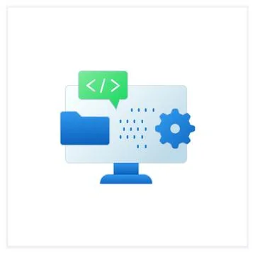 Programming environment flat icon 스톡 일러스트
