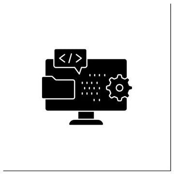 Programming environment glyph icon 스톡 일러스트