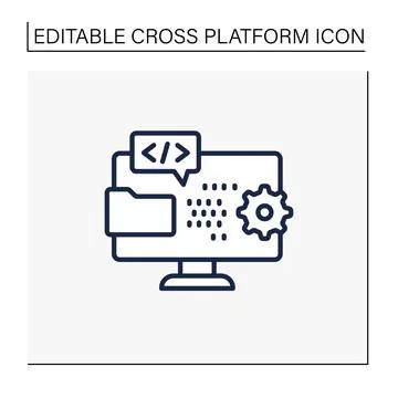 Programming environment line icon Stockillustratie
