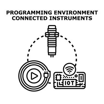 Programming environment linking industrial instruments and devices to the int イラスト素材